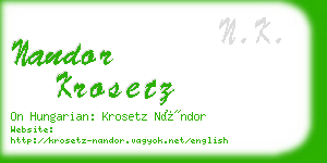 nandor krosetz business card